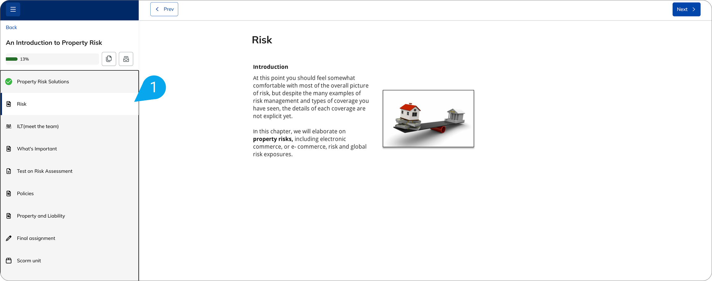 How can users progress to the next course unit in TalentLMS1.png