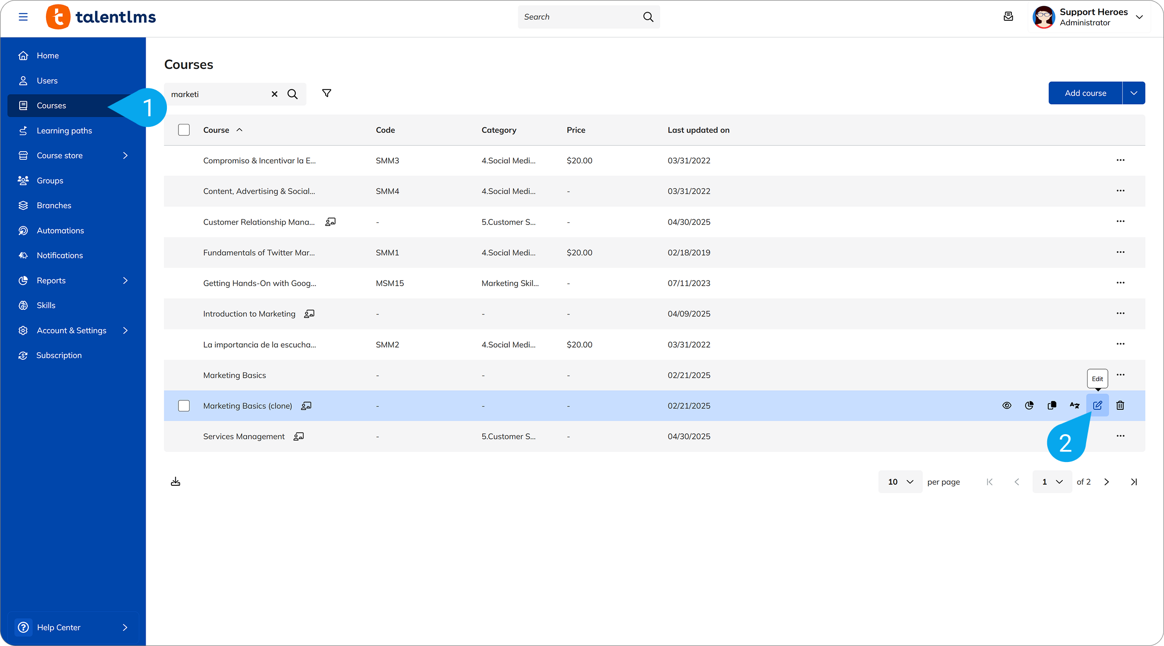 How can users progress to the next course unit in TalentLMS4.png