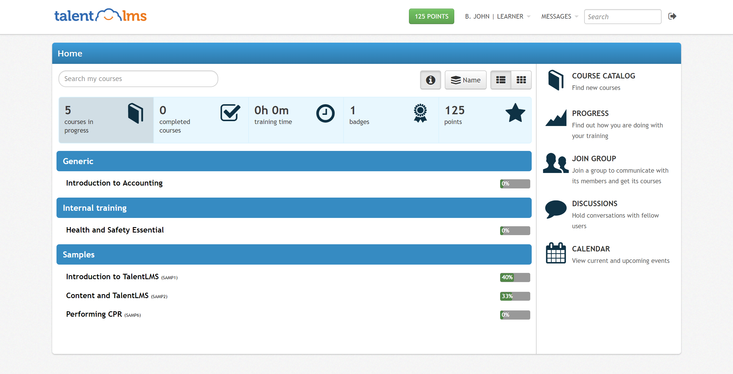 How a learner can view the micro-statistics , TalentLMS Support ...